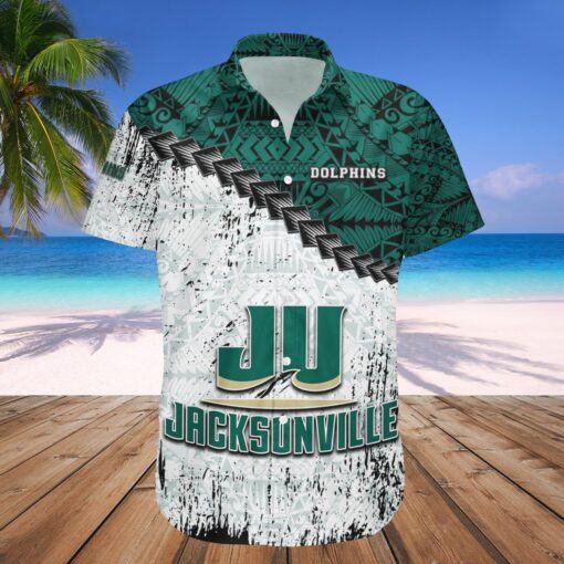 Jacksonville Dolphins Hawaii Shirt Grunge Polynesian Tattoo ? NCAA