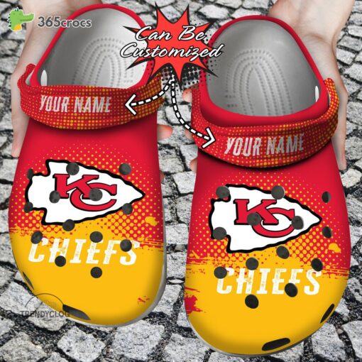 Kansas City Chiefs Football Personalized Design Elegantly Displayed on Clog Shoes