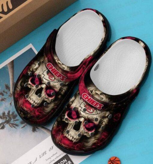 Kansas City Chiefs Skull Crocband Nfl Clog Shoes