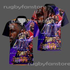 Los Angeles Lakers LeBron James the king 40.000 career points NBA hawaiian shirt