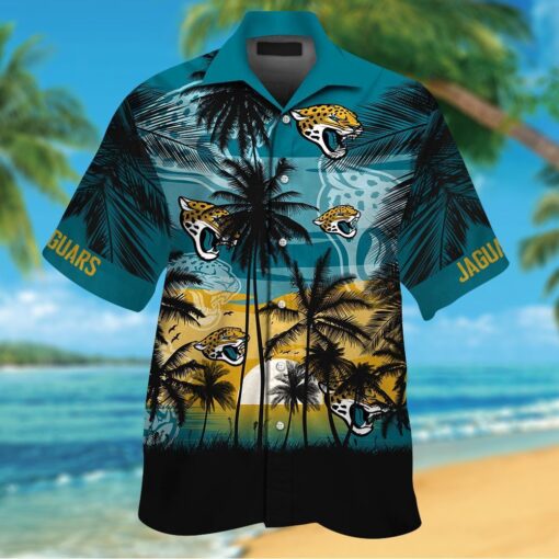 NFL Jacksonville Jaguars Coconut Sun Teal Hawaiian Shirt