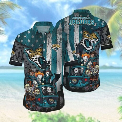 NFL Jacksonville Jaguars Halloween America Flag Hawaiian Shirt