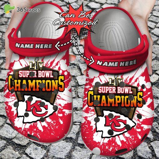 Personalized Kansas City Chiefs Football Team Crocs Clog Custom Name Shoes