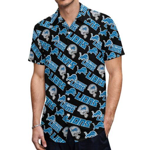 Detroit Lions Mens Short Sleeve Shirt Hawaiian Shirts