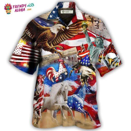 America Independence Day Animal Happy Hot Hawaiian Shirt