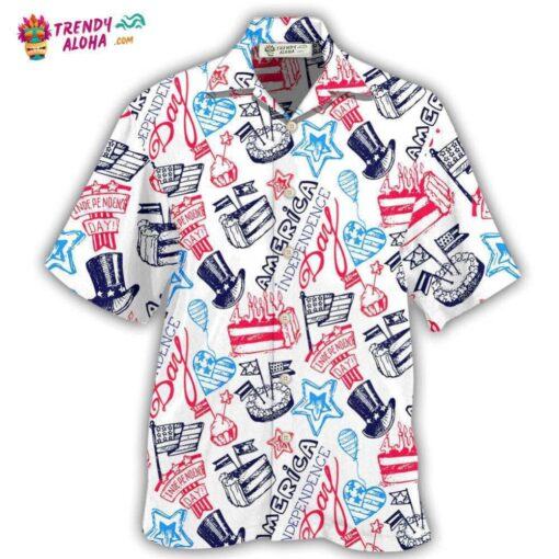 America Independence Day Art Style Hot Hawaiian Shirt