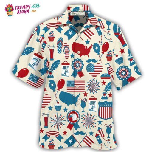 America Independence Day Fourth Of July Independence Day Symbols Hot Hawaiian Shirt