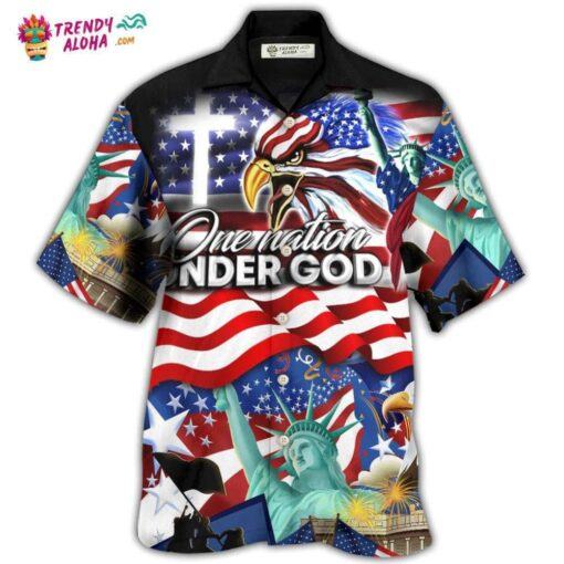 America Independence Day Us One Nation Under God Hot Hawaiian Shirt