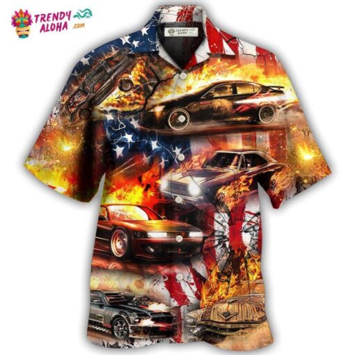 Car Independence Day Fire Hot Hawaiian Shirt