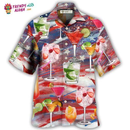 Cocktail Independence Day Let?S Drink Cocktail On This Day Hot Hawaiian Shirt