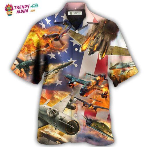Combat Aircraft Independence Day Hot Hawaiian Shirt