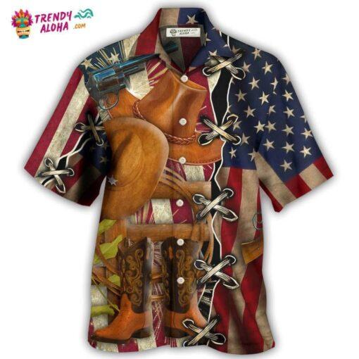 Cowboy Independence Day American Patriotism Hot Hawaiian Shirt