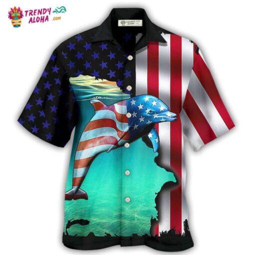 Dolphin Independence Day Hot Hawaiian Shirt