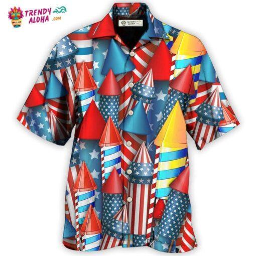 Firework Independence Day Color Style Hot Hawaiian Shirt
