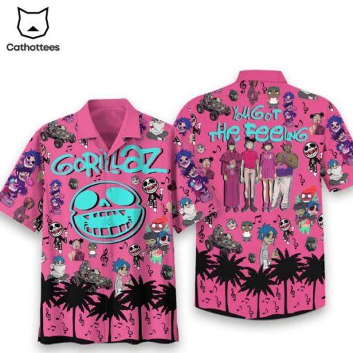 Gorillaz Band Design Pink Hot Hawaiian Shirt