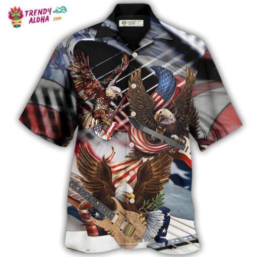 Guitar Independence Day Eagle Hot Hawaiian Shirt