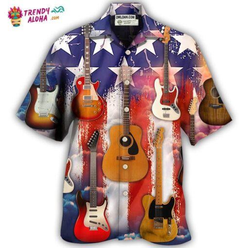 Guitar Independence Day Star America Hot Hawaiian Shirt