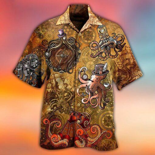 Octopus Steampunk Vintage Style Hot Hawaiian Shirt