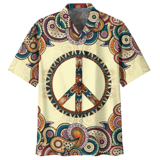 Imagine All The People Living In Peace- Peace Sign- American Flag- Hippie Hot Hawaiian Shirt v3
