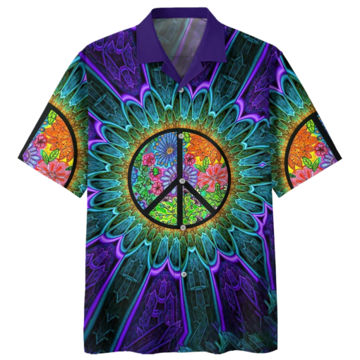 Imagine All The People Living In Peace- Peace Sign- American Flag- Hippie Hot Hawaiian Shirt v2