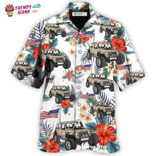 Jeep Independence Day Flower Style Hot Hawaiian Shirt