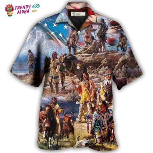 Native American Independence Day American Flag Hot Hawaiian Shirt