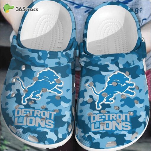 NFL Detroit Lions Football Clogs Crocs Comfortable Shoes