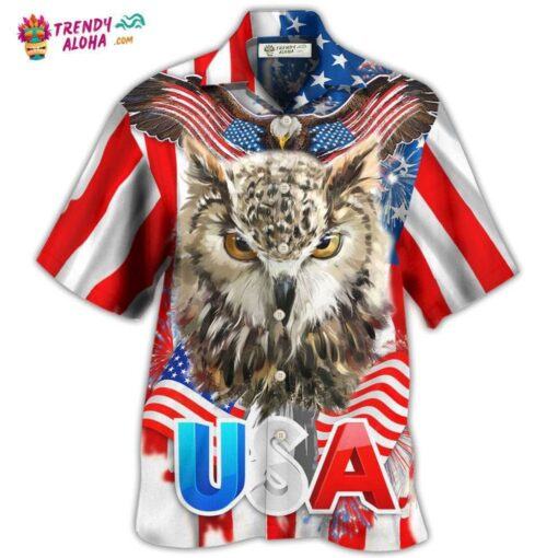 Owl America Independence Day Hot Hawaiian Shirt