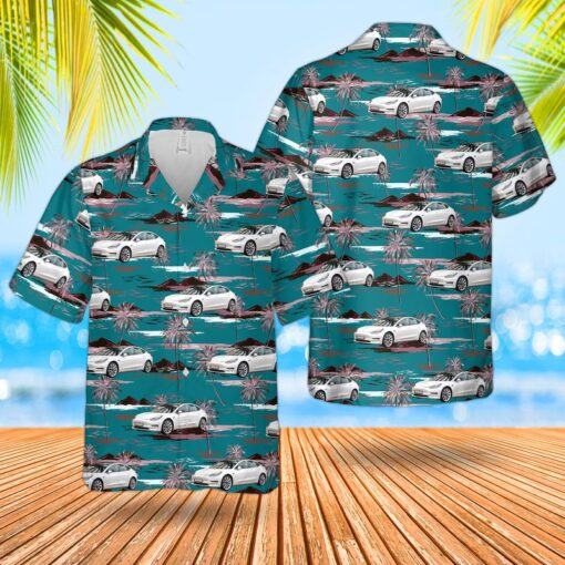 Tesla Model 3 island Hot Hawaiian Shirt