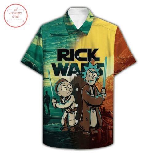 Rick Morty Entwined in a Star Wars Themed Unisex Hawaiian Shirt