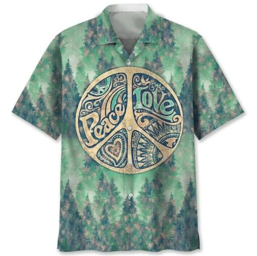 Peace Love Hippie Vintage Style 3D Hot Hawaiian Shirt, Beach Shirt