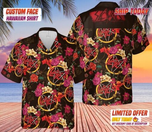 Summer Hawaii Shirt, Personalized Hot Hawaiian Shirts, Slayer rock band Hot Hawaiian Shirt