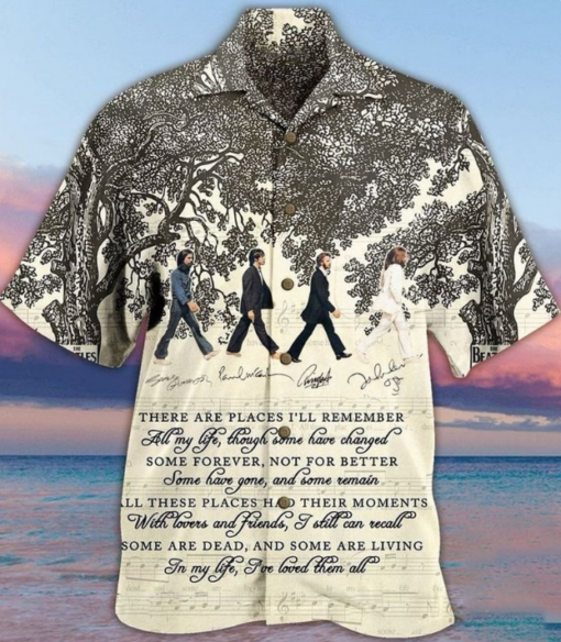 The Beatles walking Hawaiian shirt