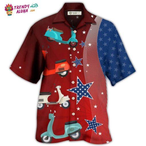 Scooter Usa Star Independence Day Hot Hawaiian Shirt