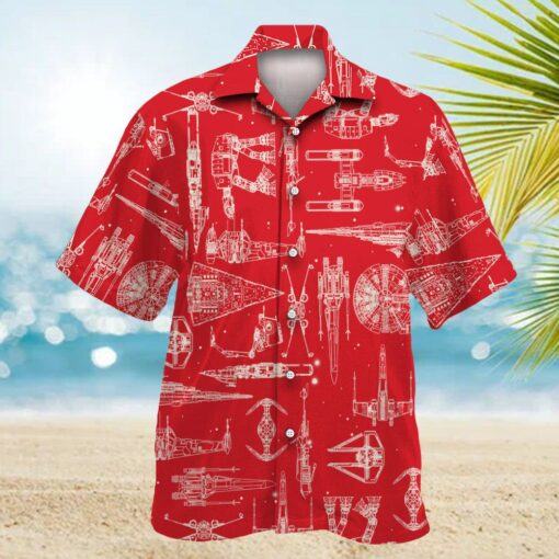 Space Ships Star Wars Red hot Hawaiian Shirt For Men