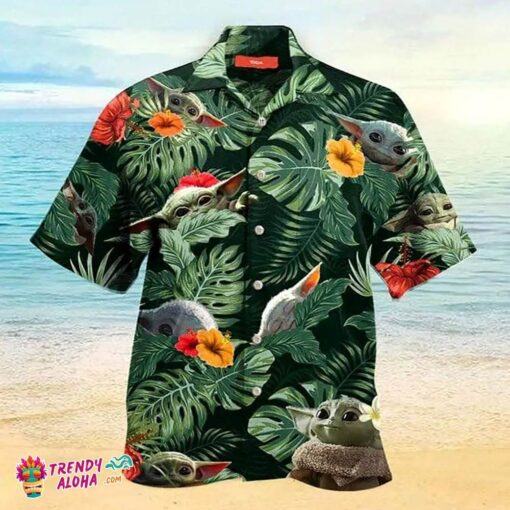 Star Wars Baby Yoda Floral Summer Holiday Family Aloha Hawaiian Beach Shirt