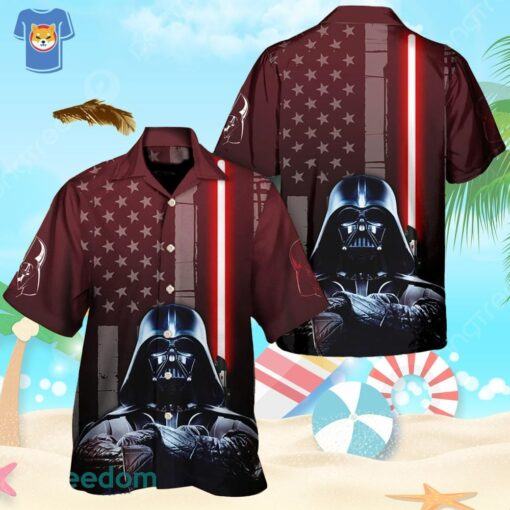 Star Wars darth Vader American Flag Hawaiian Shirt For Star Wars Movie Fans