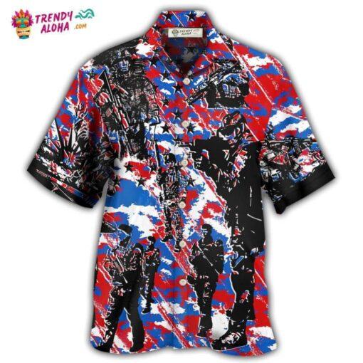Veteran Independence Day Camo Pattern Hot Hawaiian Shirt