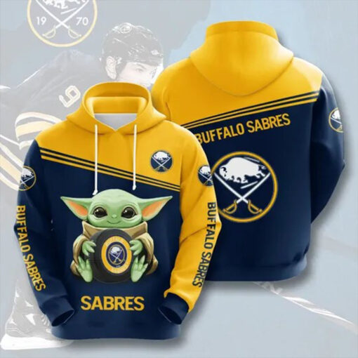 Baby Yoda Buffalo Sabres 3D Hoodie All Over Print