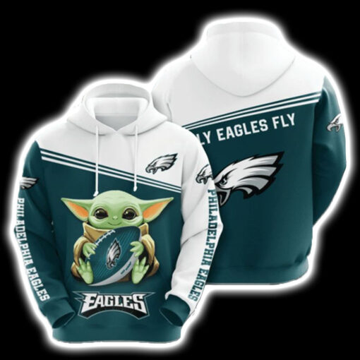 Baby Yoda Philadelphia Eagles 3D Hoodie All Over Print