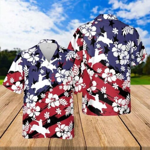 Bull Aloha Hawaiian ShirtBull Riding Hawaiian Shirt Tropical Flower Hawaiian ShirtPerfect Gift For Men Women Bull Riding Lover