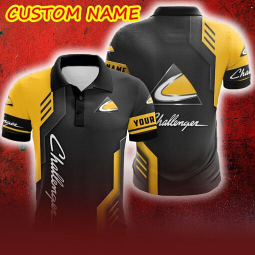 Challenger Logo Car Truck And Motorcycle Polka Dot Leather 3D Polo Shirt Personalized