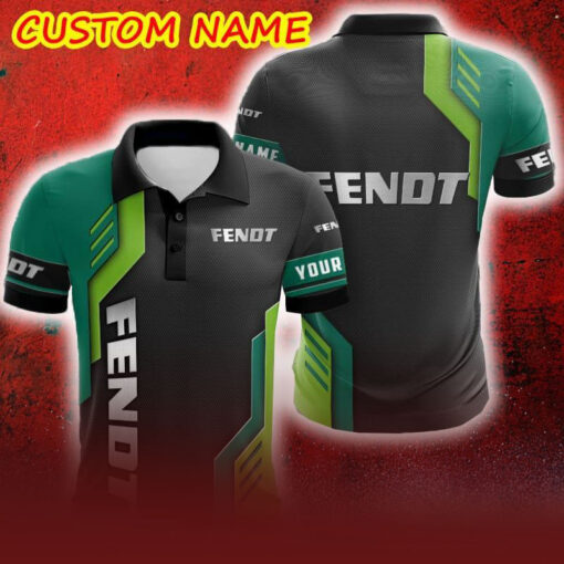 Custom Name Fendt Logo Car Truck And Motorcycle Polka Dot Leather 3D Polo Shirt