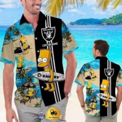 Custom Name NFL Las Vegas Raiders Special Bart Simpson Tropical Hawaiian Shirt