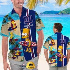 Custom Name NFL New York Giants Special Bart Simpson Tropical Hawaiian Shirt