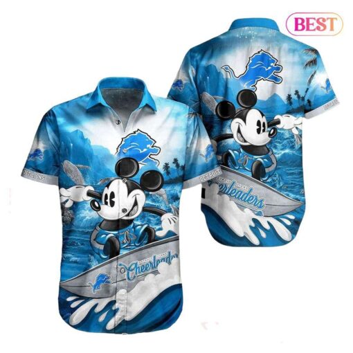 Detroit Lions NFL Hawaiian Shirt Mickey Graphic 3D Printed Gift For Fans