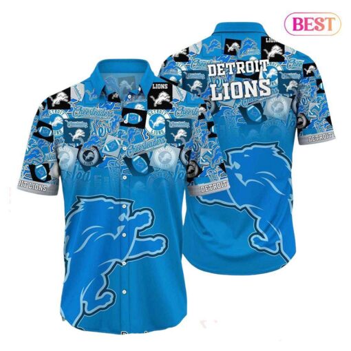 Detroit Lions NFL Hawaiian Shirt Trends Summer Short Sleeve Button Down Shirt For Sports Fans