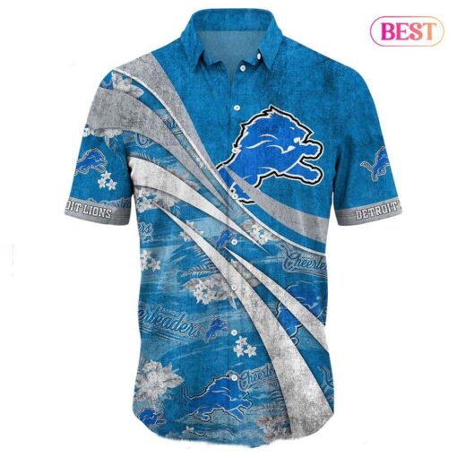 Detroit Lions NFL Summer Hawaiian Shirt Floral Pattern Graphic For Football NFL Enthusiast