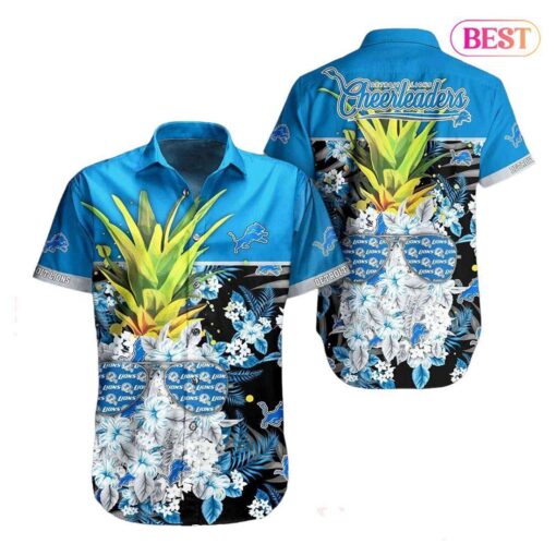 Detroit Lions NFL Tropical Pattern Pineapple Design Hawaiian Shirt New Trending For Men Women