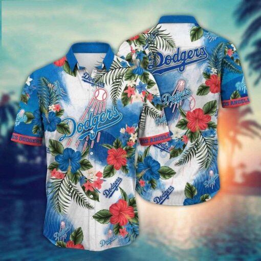 Dodgers Floral Freshness MLB Hawaiian Shirt – Vivid Summer Blue